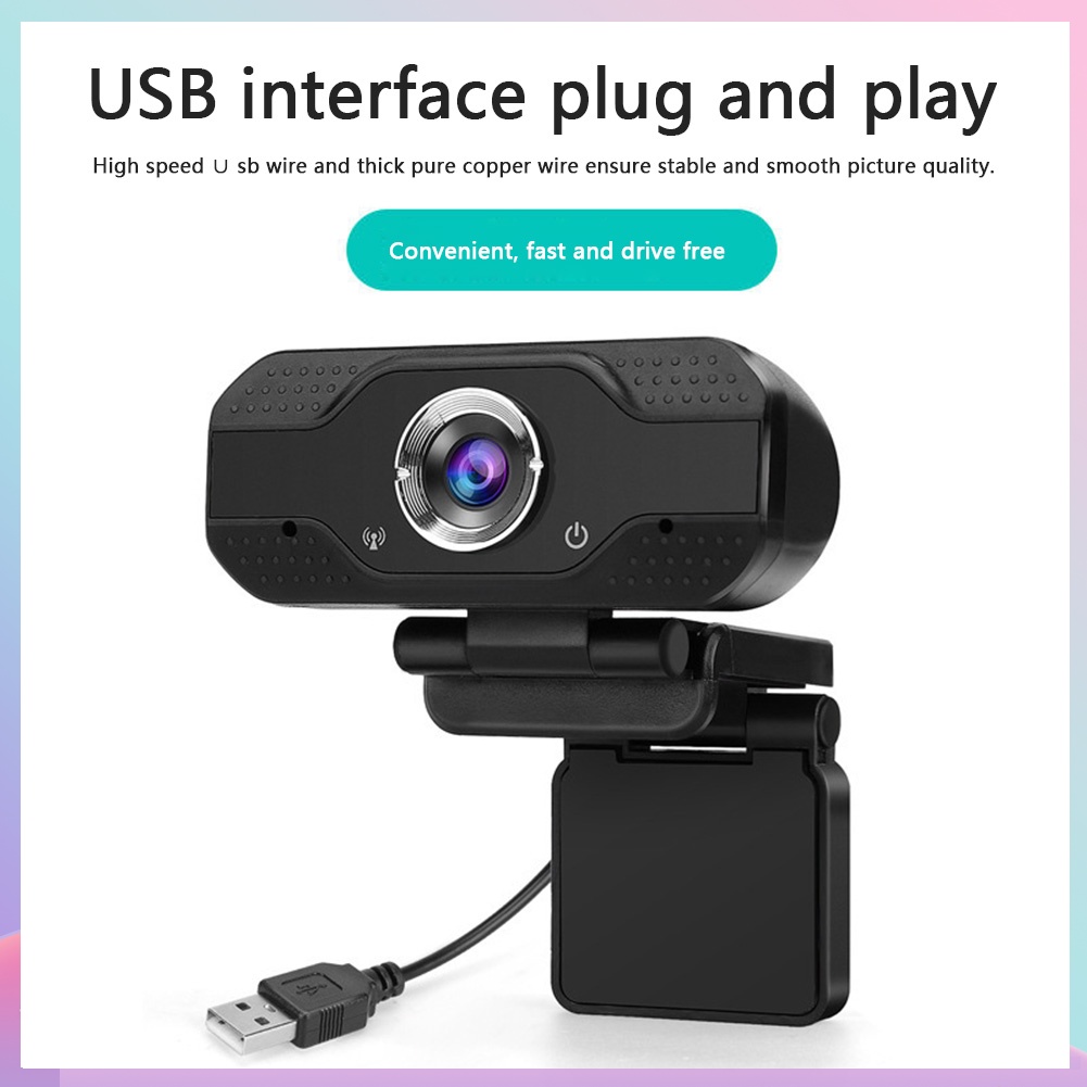 Webcam USB 2MP 1080P HD kèm micro hỗ trợ phát sóng trực tuyến | BigBuy360 - bigbuy360.vn