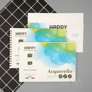 Giấy vẽ màu nước HAPPY 300gsm size A5/A4