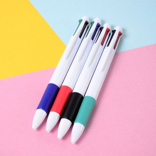 [1 BÚT GỒM 4 NGÒI 4 MÀU] Combo 20 Bút bi 4 màu nhựa trắng cao cấp mực đều nét đẹp