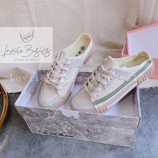 SỤC BATA CAO CẤP  LOVIIEBASICS - BATA ĐẠP GÓT ĐẾ BÁNH MÌ - GIÀY SỤC THỂ THAO NỮ PHONG CÁCH  B200821