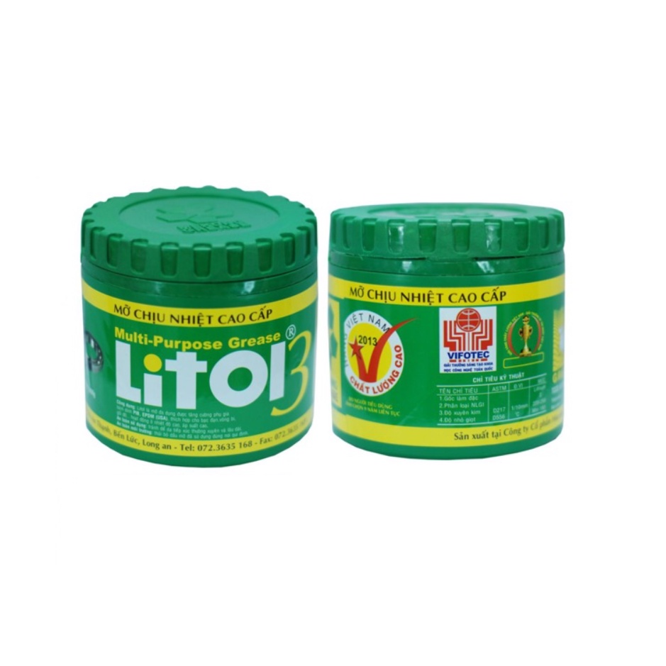 Mỡ Mekong chịu nhiệt cao LITOL 3 400g đa chức năng bôi trơn vòng bi, bạc đạn, khớp nối