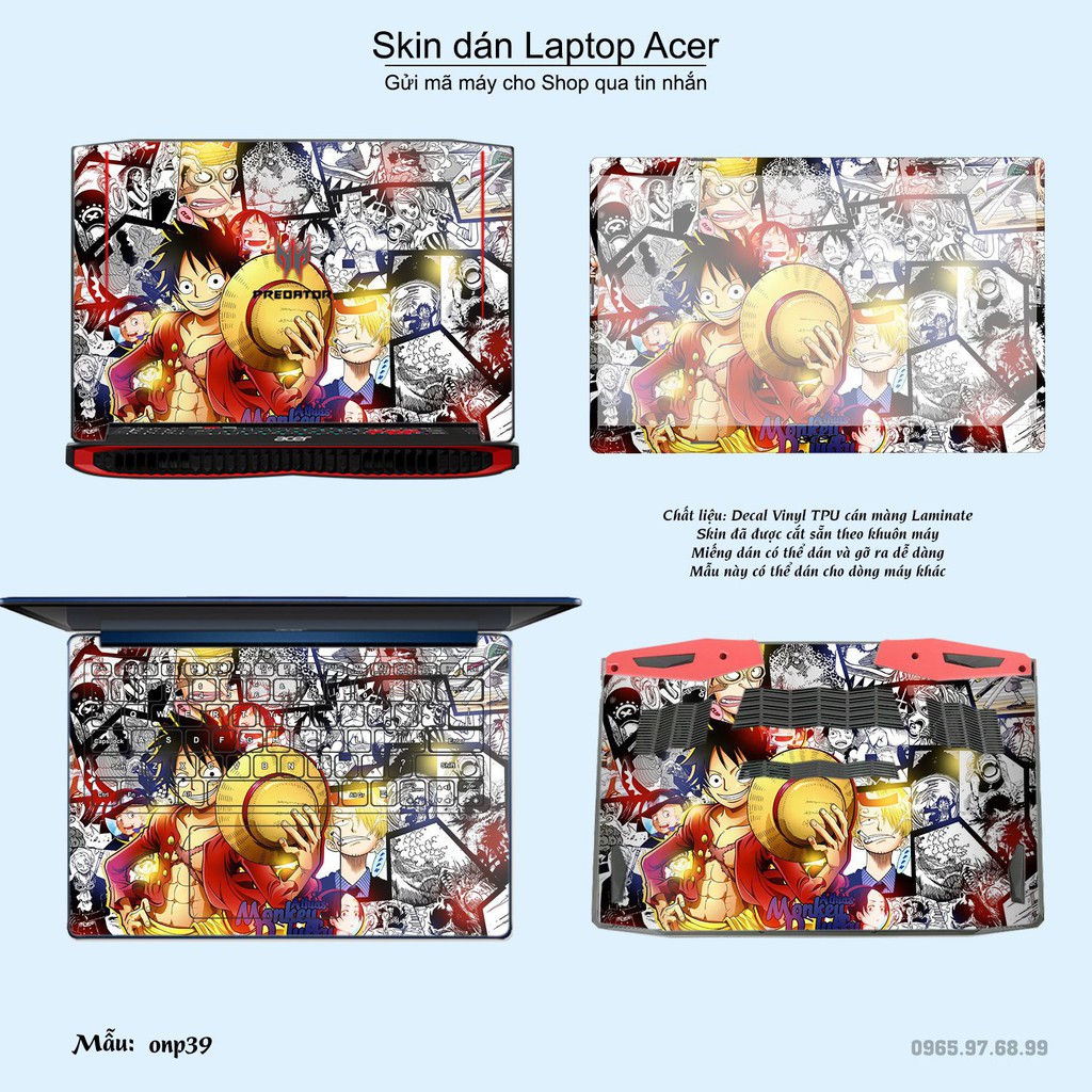 Skin dán Laptop Acer in hình One Piece nhiều mẫu 24 (inbox mã máy cho Shop)