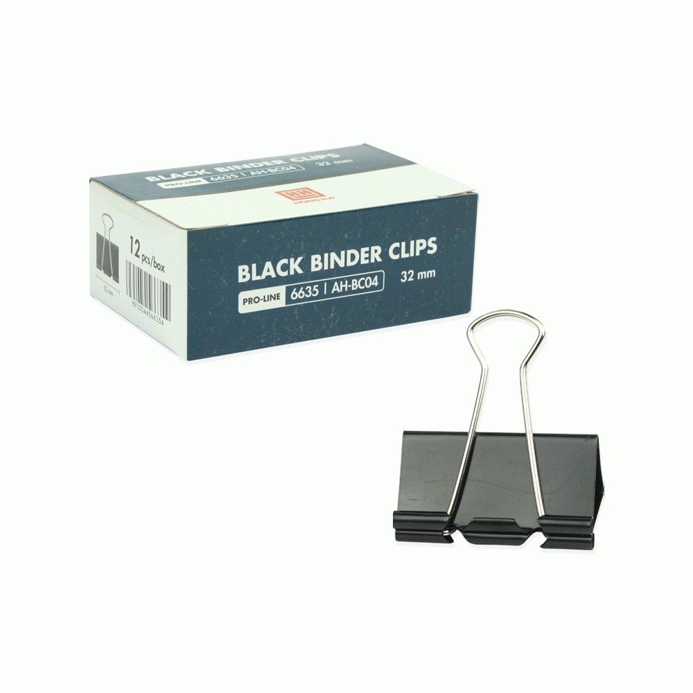 Kẹp giấy đen kim loại 32 mm  Hồng Hà Pro-line - MS: 6635