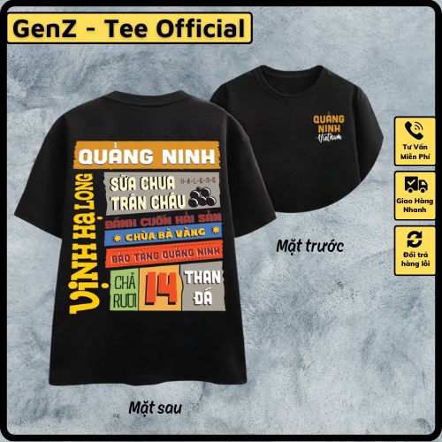 Áo Thun Local Brand Tỉnh Quảng Ninh, Áo 63 Tỉnh Thành Nam Nữ Form Rộng Unisex Genz Cá Tính