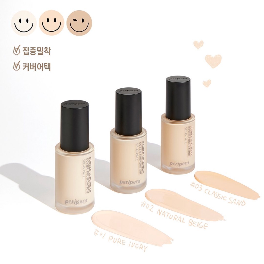 Kem nền Peripera Double Longwear Cover Foundation 35g