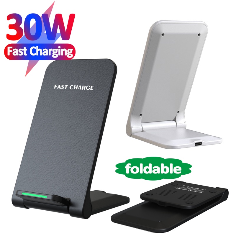 Đế Sạc Nhanh Không Dây 30W Cho iPhone 13 12 11 X Pro Max XS Max XR 8 Samsung S21 S20 S8 S9 Galaxy Xiaomi Huawei Sony HTC