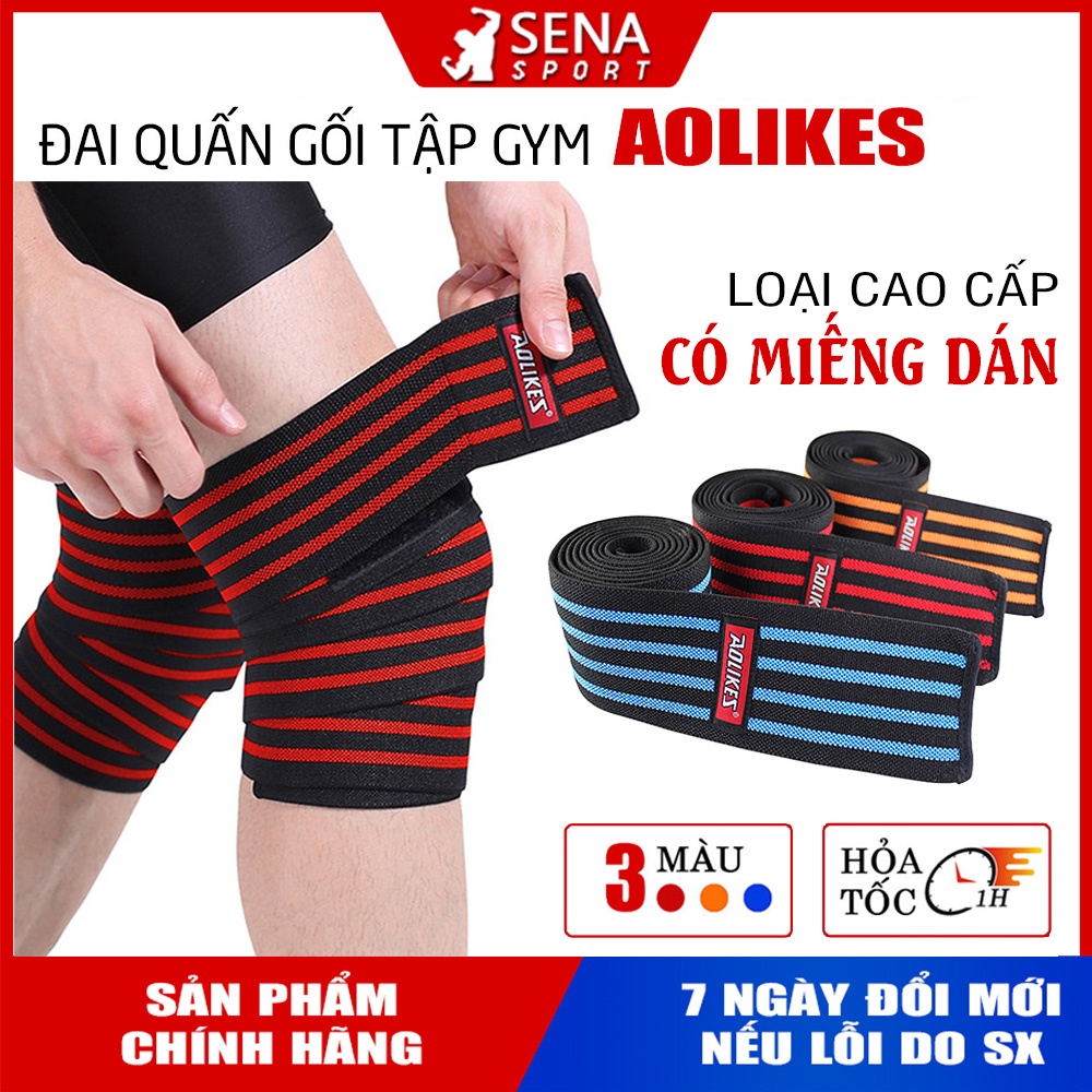 Băng quấn gối tập Gym Aolikes hỗ trợ bảo vệ đầu gối, đàn hồi cực tốt