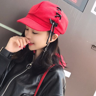 Mũ beret nữ họa tiết nơ