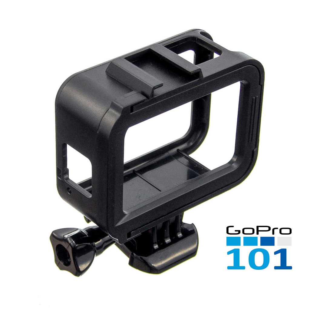 Case Thép CNC / Khung Nhựa bảo vệ cho Gopro 8 có chân ngàm hotshoe gắn phụ kiện media - GoPro101