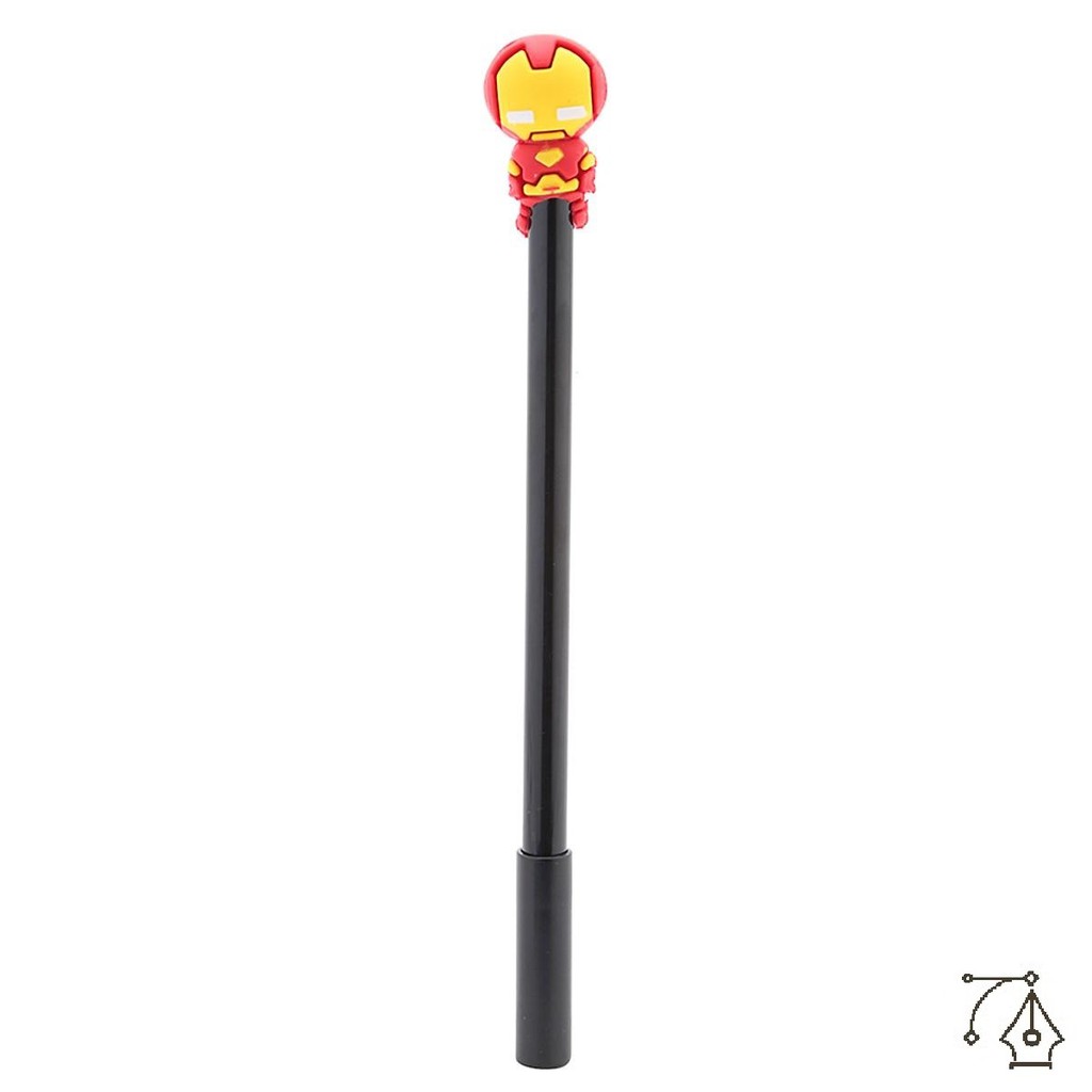 Bút bi nước mực gel hình Marvel Pison, mực đen ngòi kim 0.38mm - PVN1690 - 1 cái