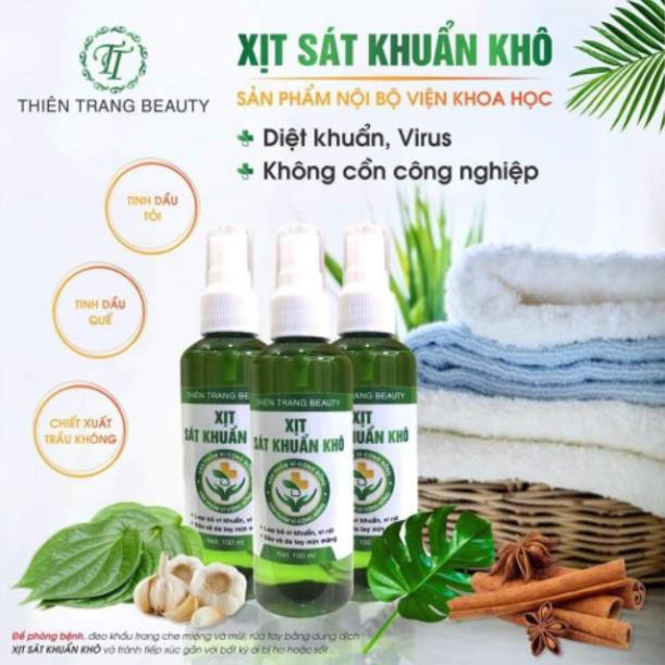 Xịt sát khuẩn khô Thiên Trang - sản phẩm nội bộ Viện Hàn lâm KHCNVN - handmade