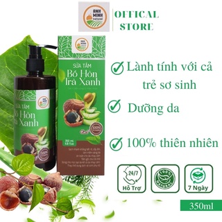 Sữa tắm hữu cơ bồ hòn trà xanh Anh Minh sữa tắm cho da nhạy cảm, dưỡng da, cấp dưỡng ẩm cho bà bầu và trẻ nhỏ - Hudihome
