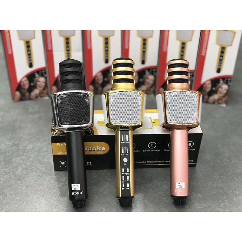 Mic hát karaoke bluetooth SD10 (Mic SD08-SD17-SD18-YS90-YS91-YS92-YS93-YS95-L698)  3 in 1 loa to Mic Bass cực chuẩn