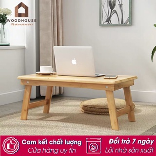 Bàn Gỗ Đa Năng Chân Xếp 40x60cm - Bàn trà chữ nhật sofa/cafe ngồi bệt gấp gọn gỗ tự nhiên đa năng