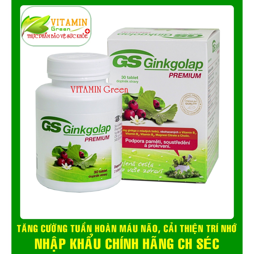 GS Ginkgolap TĂNG CƯỜNG TUẦN HOÀN MÁU NÃO, CẢI THIỆN SUY GIẢM TRÍ NHỚ, MẤT TẬP TRUNG | NHẬP KHẨU CHÍNH HÃNG CH SÉC