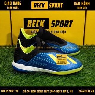 Giày Bóng Đá TQ X 18+ Xanh Biển Chuối Không Dây TF