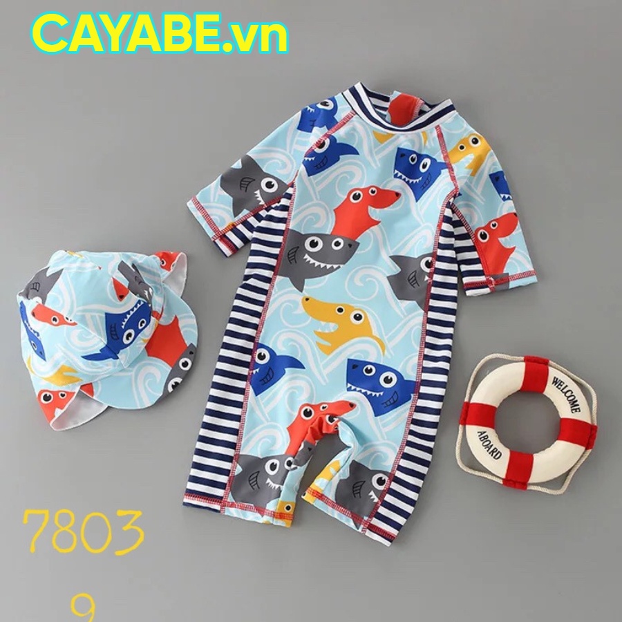 Đồ bơi bé trai, quần short bơi bé trai CAYABE người nhện Spiderman, khủng long, cá mập Baby Shark, sư tử cho bé