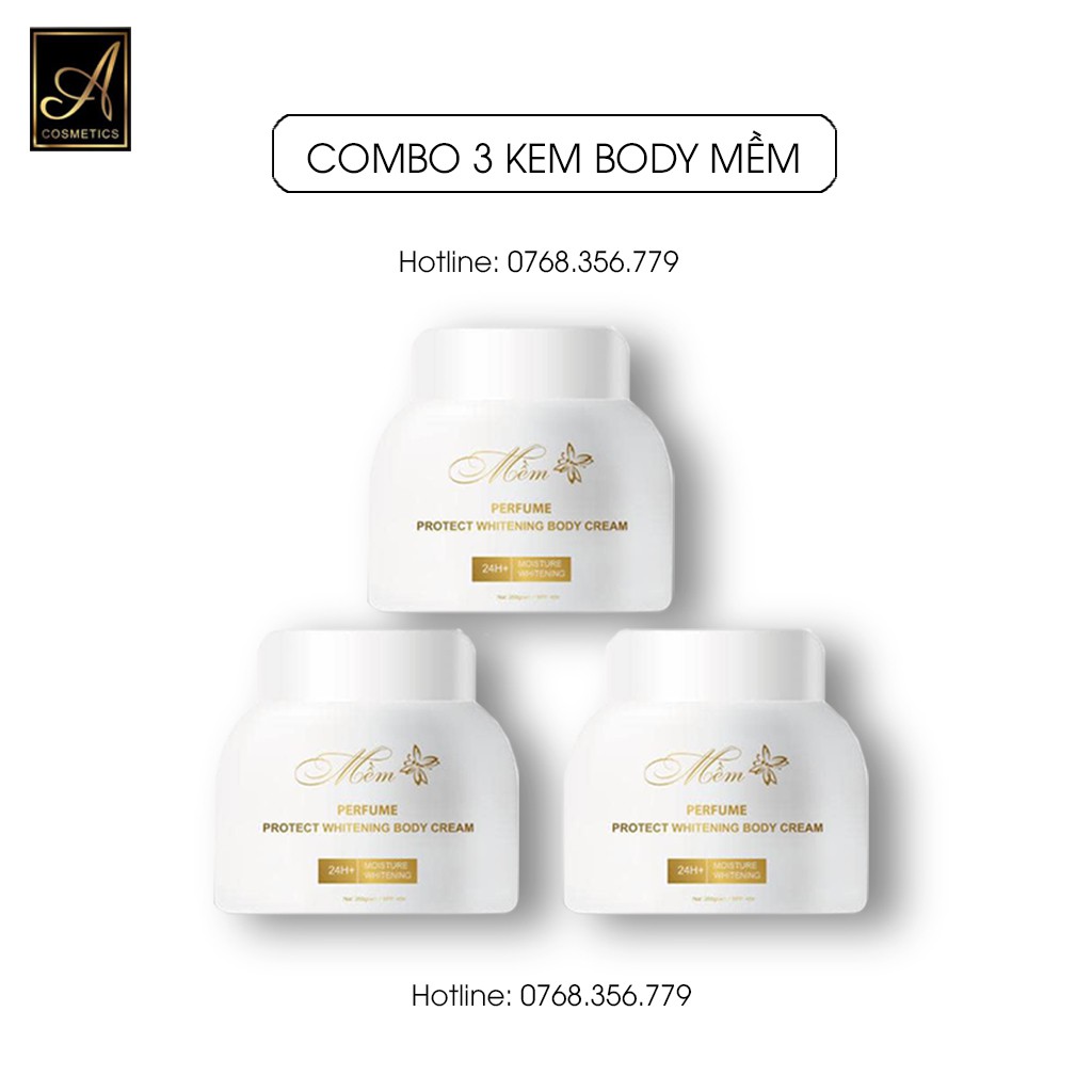 ComBo 3 Kem Body Mềm - Kem Dưỡng Trắng Da Toàn Thân Cao Cấp - Combo giá sỉ siêu tiết kiệm