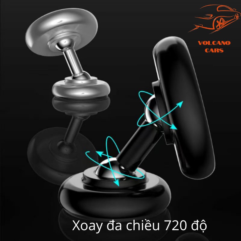 Giá đỡ để điện thoại hút nam châm xoay 360 độ chất liệu hợp kim lực hít siêu chắc chỉnh góc nhìn dùng trên ô tô xe hơi