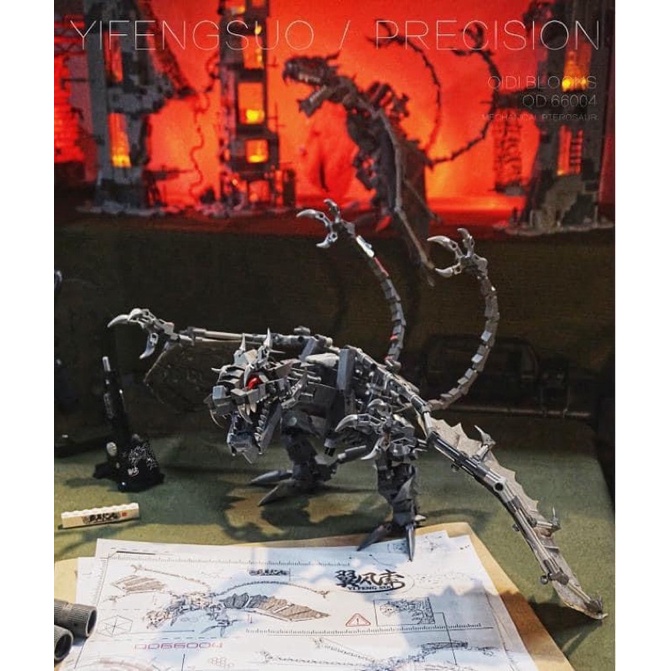 66004 Dinosaur Transformer Bộ đồ chơi lắp ráp mô hình robot khủng long trong phim người máy biến hình