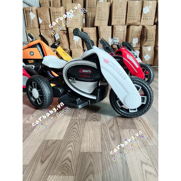 MOTO ĐIỆN CHO BÉ KIỂU DÁNG THỂ THAO, XE ĐỊA HÌNH PHIÊN BẢN MỚI BUGATTI