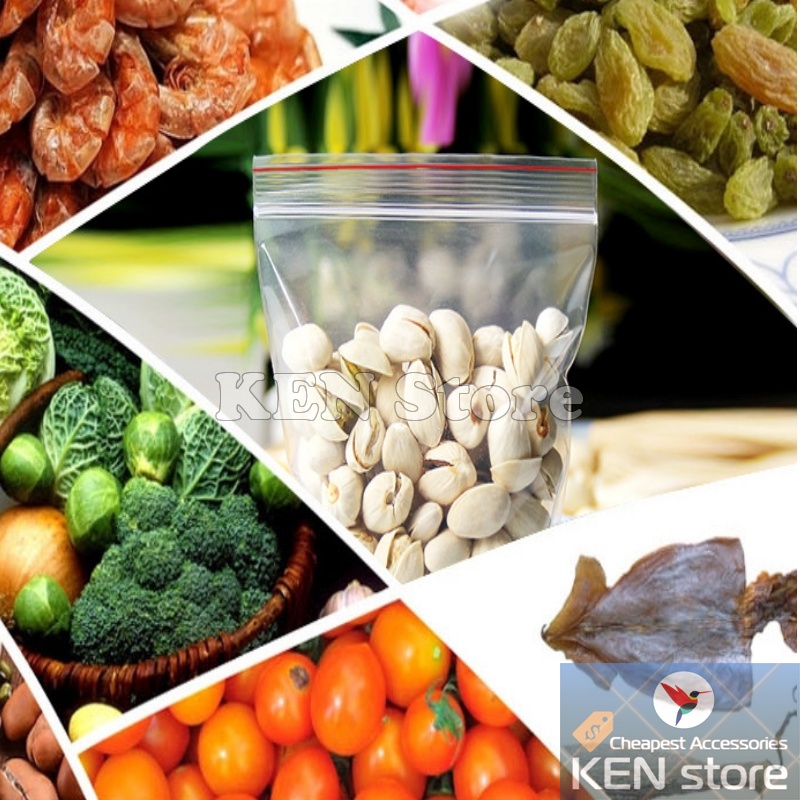 1KG Túi zip zipper chỉ đỏ đóng gói hàng, đựng thực phẩm (loại dày tốt)