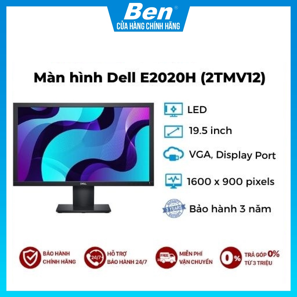 Màn hình Dell E2020H (2TMV12) 19.5 inch (1600X900) VGA Display Port LED Đen