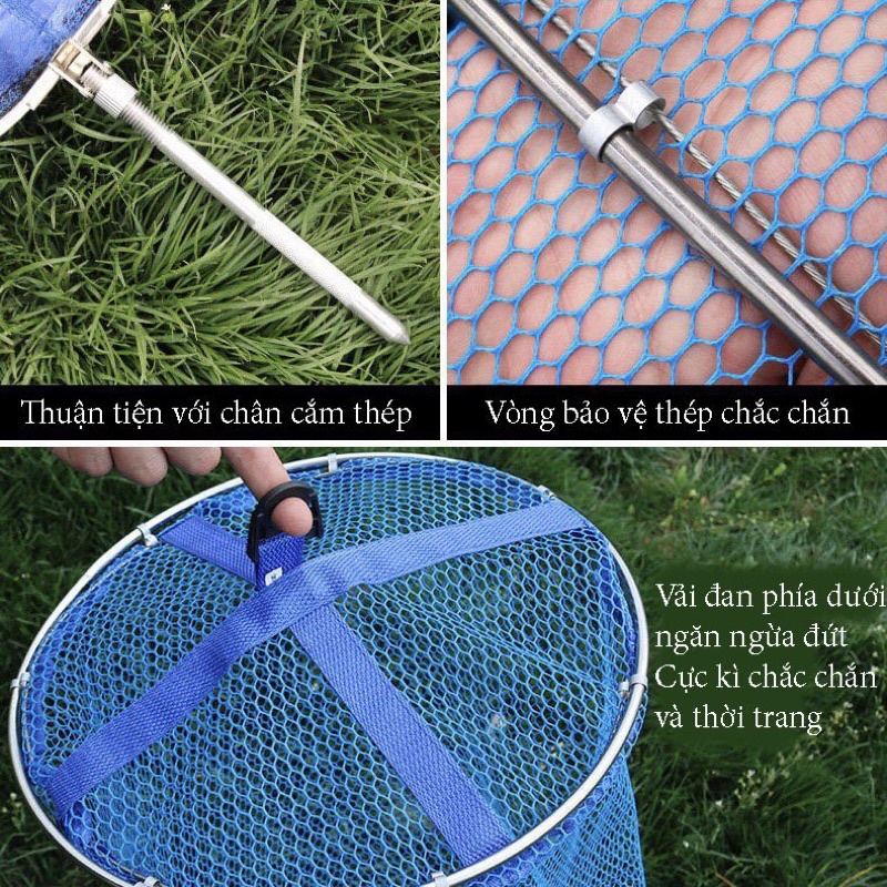 Giỏ Đựng Cá Rọng Đựng Cá khung kim loại siêu bền, túi đựng cá, dòng cao cấp-chất lượng giá rẻ - RC1