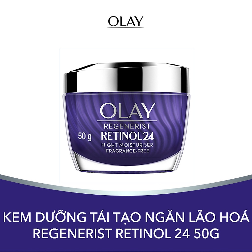 Kem Dưỡng Đêm Olay Ngừa Lão Hóa Chiết Xuất Retinol 24 50g Regenerist Retinol 24 Night Moisturiser Fragrance-Free