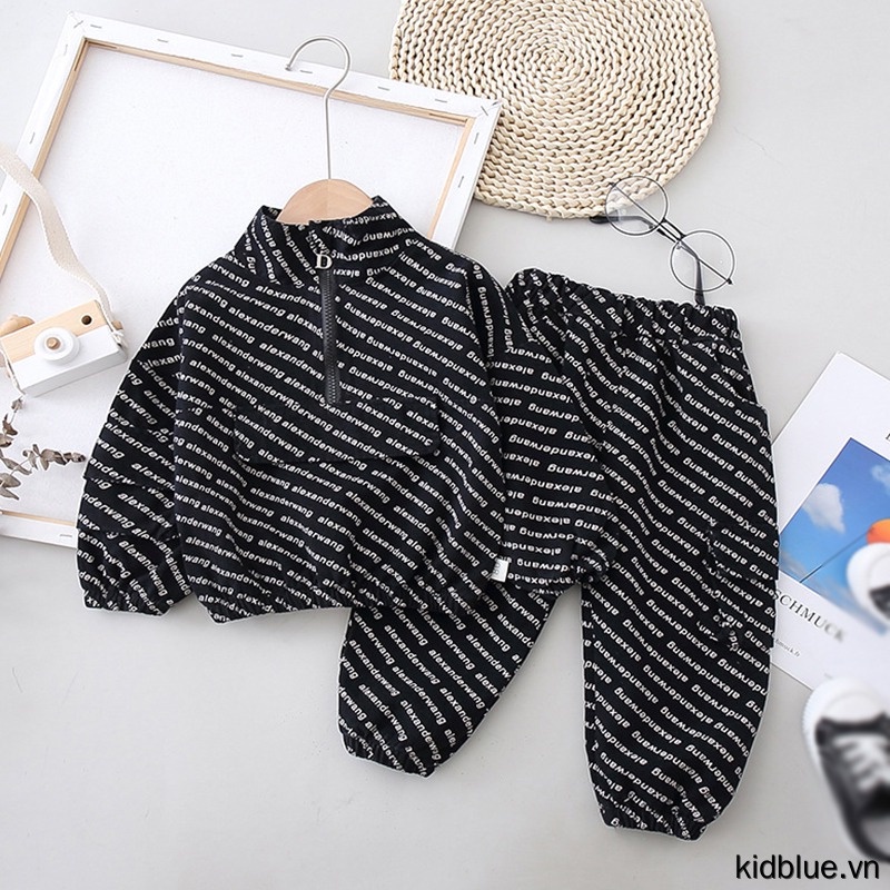 Bộ trang phục thể thao họa tiết in thời trang mùa thu dành cho bé trai