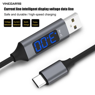 Cáp sạc truyền dữ liệu USB có màn hình hiển thị LCD cho iPhone / Android / Type-C
