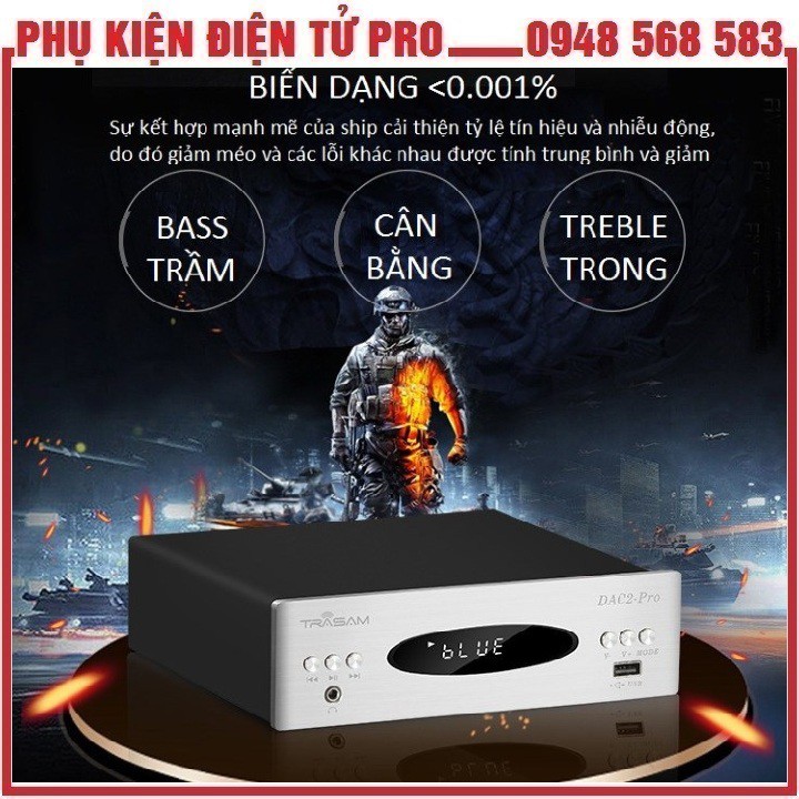 Bộ Dac Giải Mã Âm Thanh Không Dây Bluetooth Chất Lượng Cao Trasam Dac2 Pro