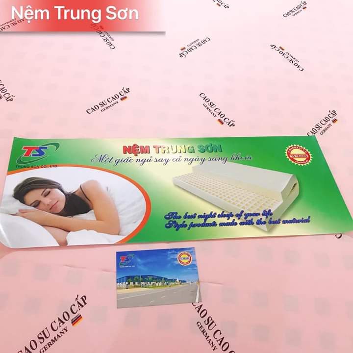 Nệm cao su Germany cao cấp, lỗ tròn vuông (nhập khẩu Đức) dạng phẳng dày 10cm