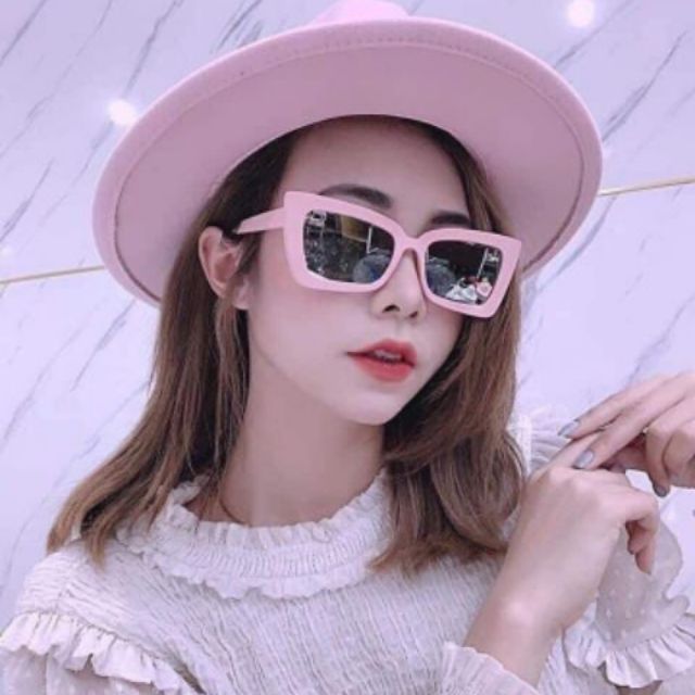 Kính râm nữ gọng vuông dáng mắt mèo kính thời trang chống tia uv sang chảnh trẻ trung