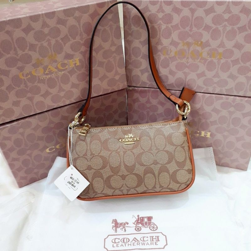 Coach túi da mềm 2 dây đeo chéo