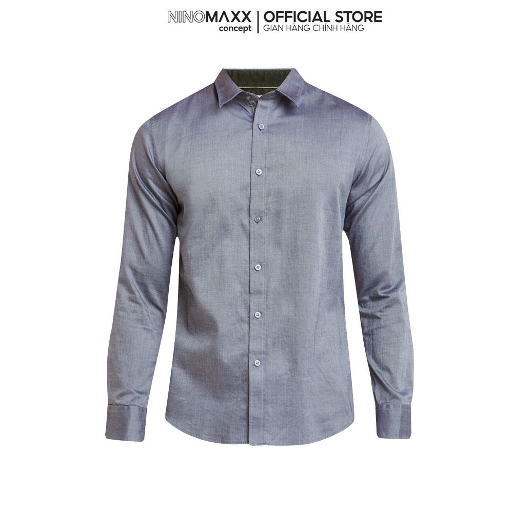 Áo sơ mi nam Ninomaxx dày tay 100% cotton có nhiều màu mã 2003102