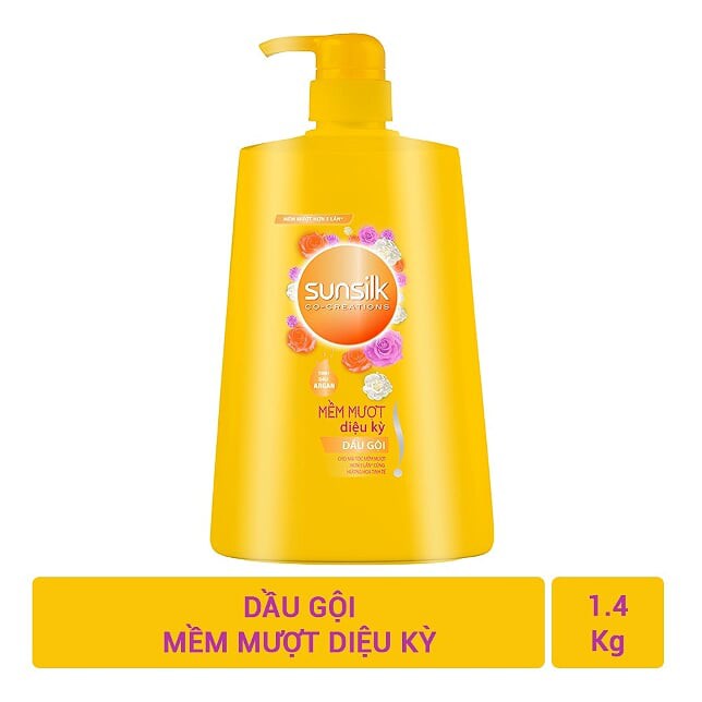 COMBO 2 Chai dầu gội Sunsilk Óng mượt Đen và Vàng 1400g