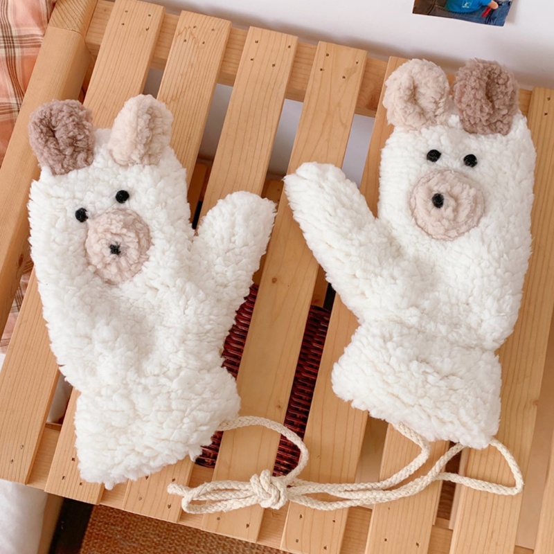 Đôi Găng Tay Len Hở Ngón Dễ Thương Mang Ấm Cho Nữ