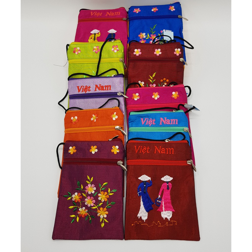 Túi đeo chéo vải thêu hoa dáng nhỏ xinh size 11 TC032907