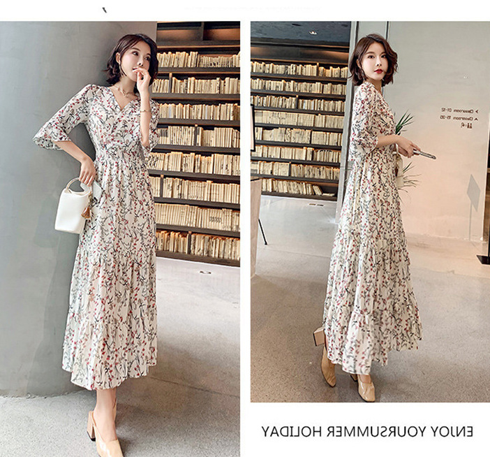 2021 NEW ARRIVAL ready stock french style dress Floral skirt women fashion clothes