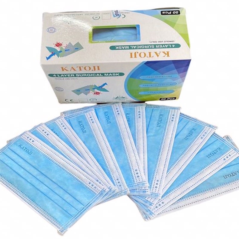 [HỘP] KHẨU TRANG Y TẾ KHÁNG KHUẨN CAO CẤP KATOJI (4 LỚP, HỘP 50 CÁI)