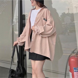 Sơmi Nhung Gân Oversize