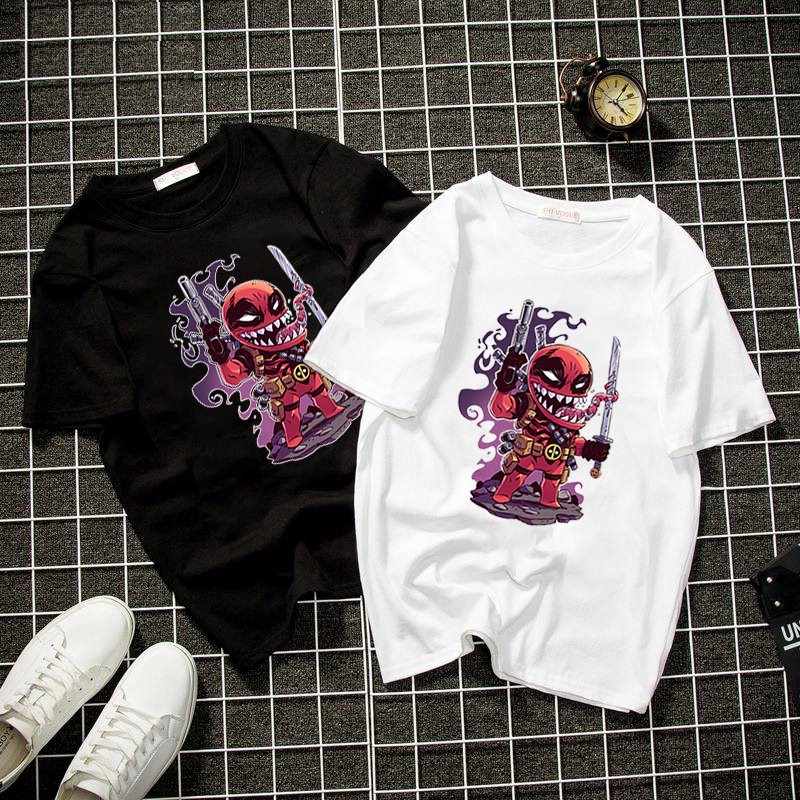 Áo thun unisex Hàn Quốc in chibi cá tính vải dày mịn 2019T1002