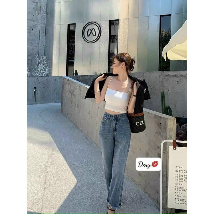 Áo hai dây from DÀI chất gân tăm co giãn tốt