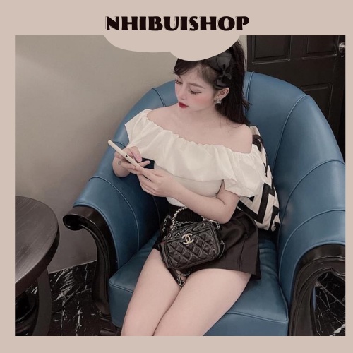 Áo zip trễ vai phối lụa Bèo xinh nhibuishop