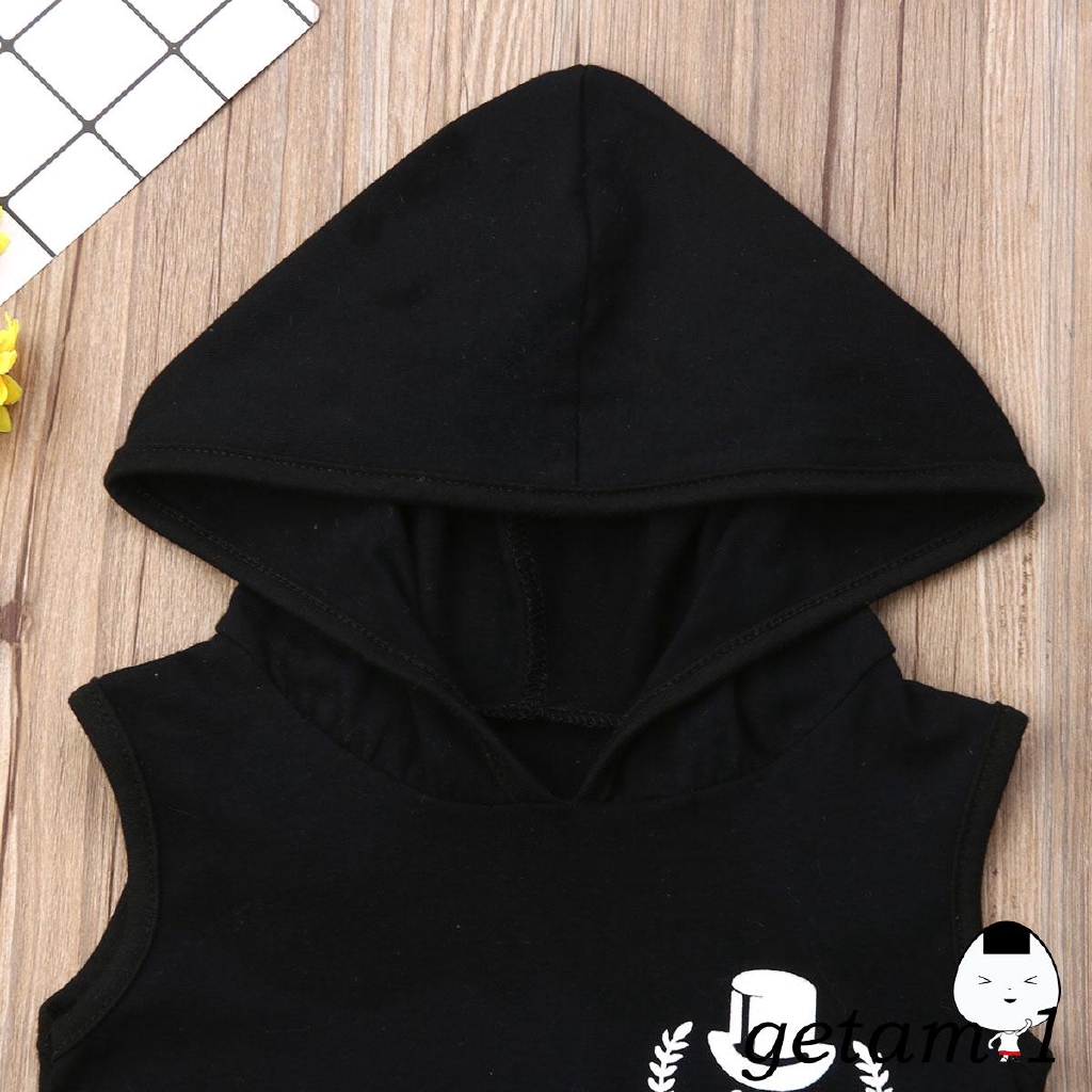 Set áo hoodie cộc tay + quần lửng rằn ri cho bé trai