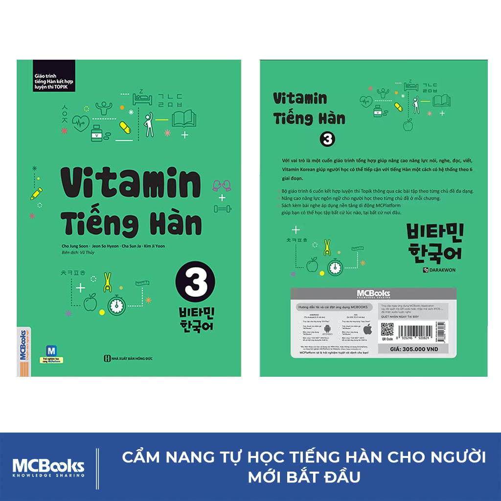 Sách Vitamin Tiếng Hàn 3 Dành Cho Người Mới Bắt Đầu Học Kèm App Online