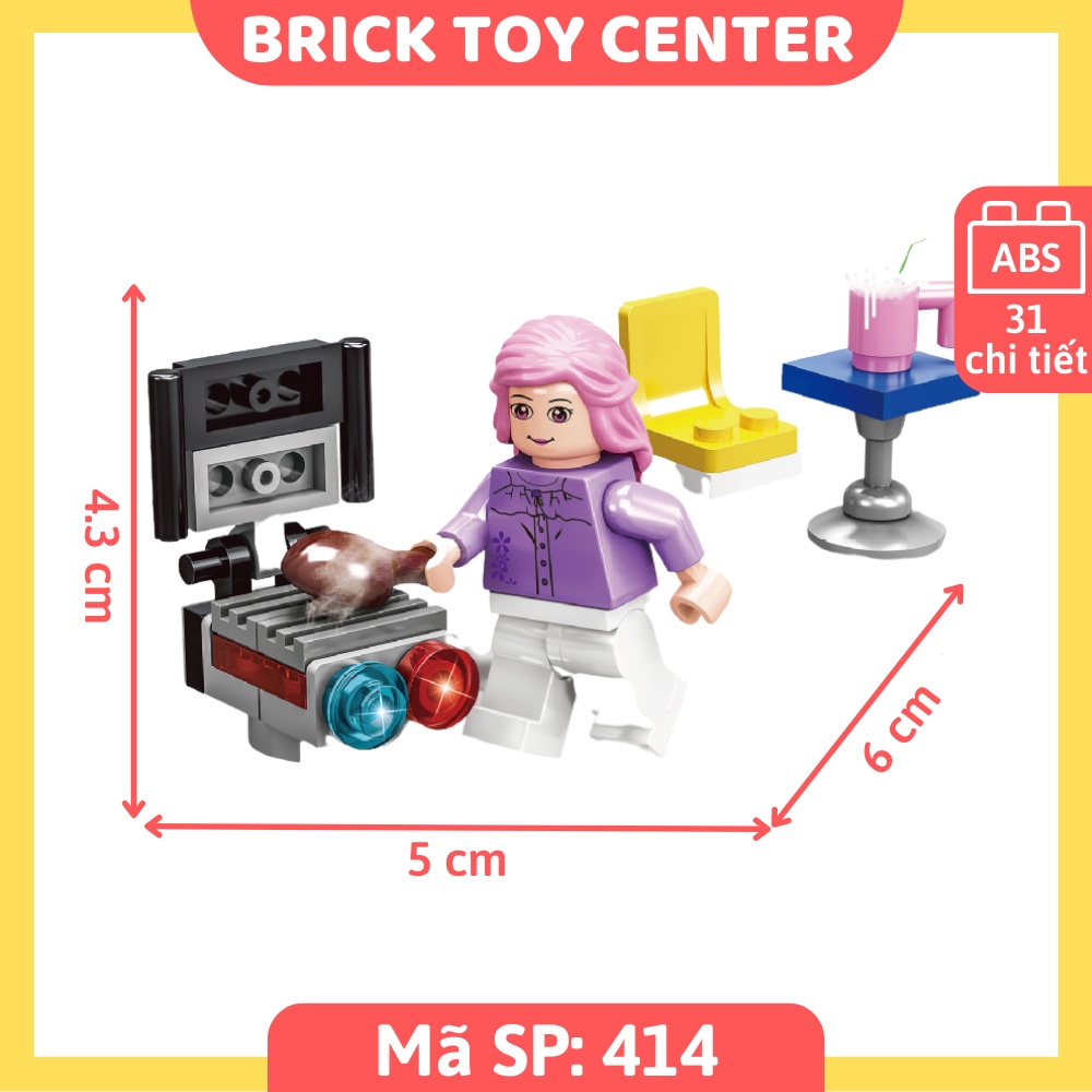 Đồ chơi lắp ráp cho bé gái mô hình 6 nhân vật dễ thương tập đàn, lái xe ô tô, tập nấu ăn 30 chi tiết