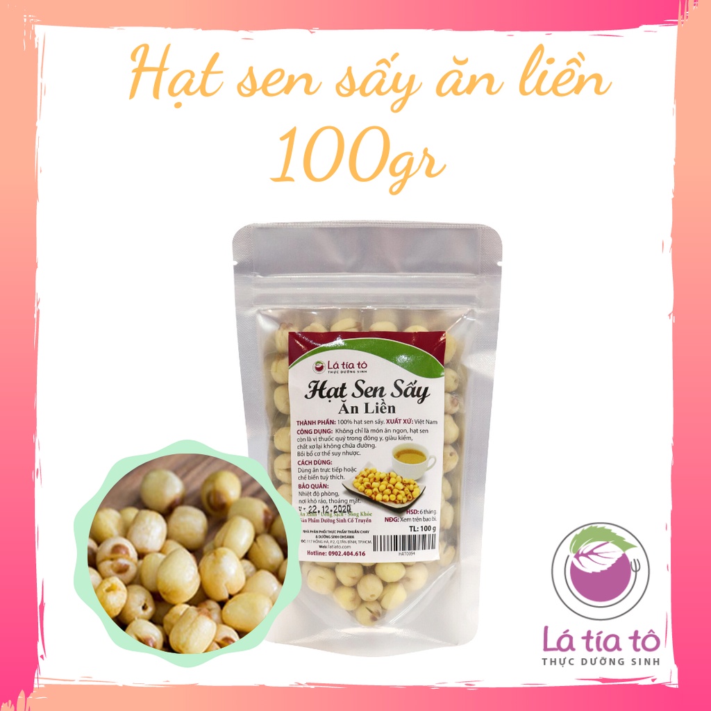 HẠT SEN SẤY GIÒN ĂN VẶT - LÁ TÍA TÔ