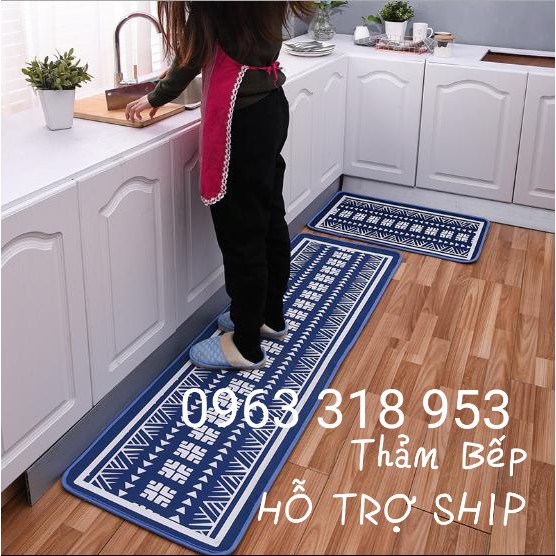 THẢM NHÀ BẾP CAO CẤP CHỐNG TRƯỢT BỘ 2 TẤM (KT 40cm x 60cm và 40cm x 120 cm) Loại 1 chống trơn trượt có đế cao su